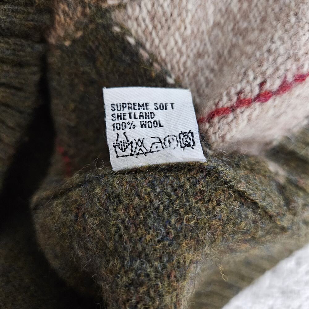 Fisherman Out Of Ireland Sweater Women's 2XL Green Argyle Soft Shetland Wool - Picture 5 of 10